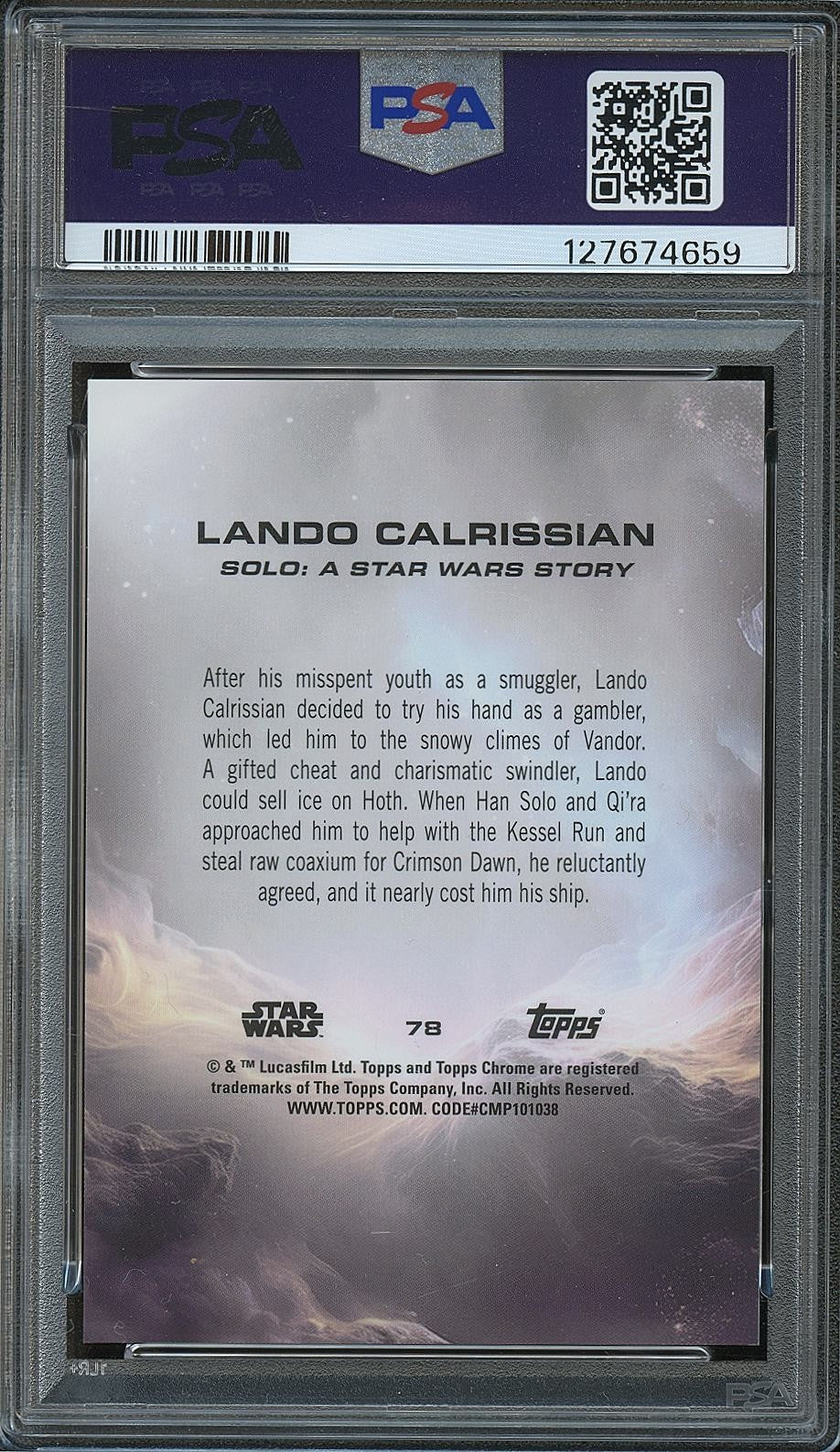 Childish Gambino as Lando Calrissian 2025 GOLD Refractor Star Wars 9/50 PSA 9