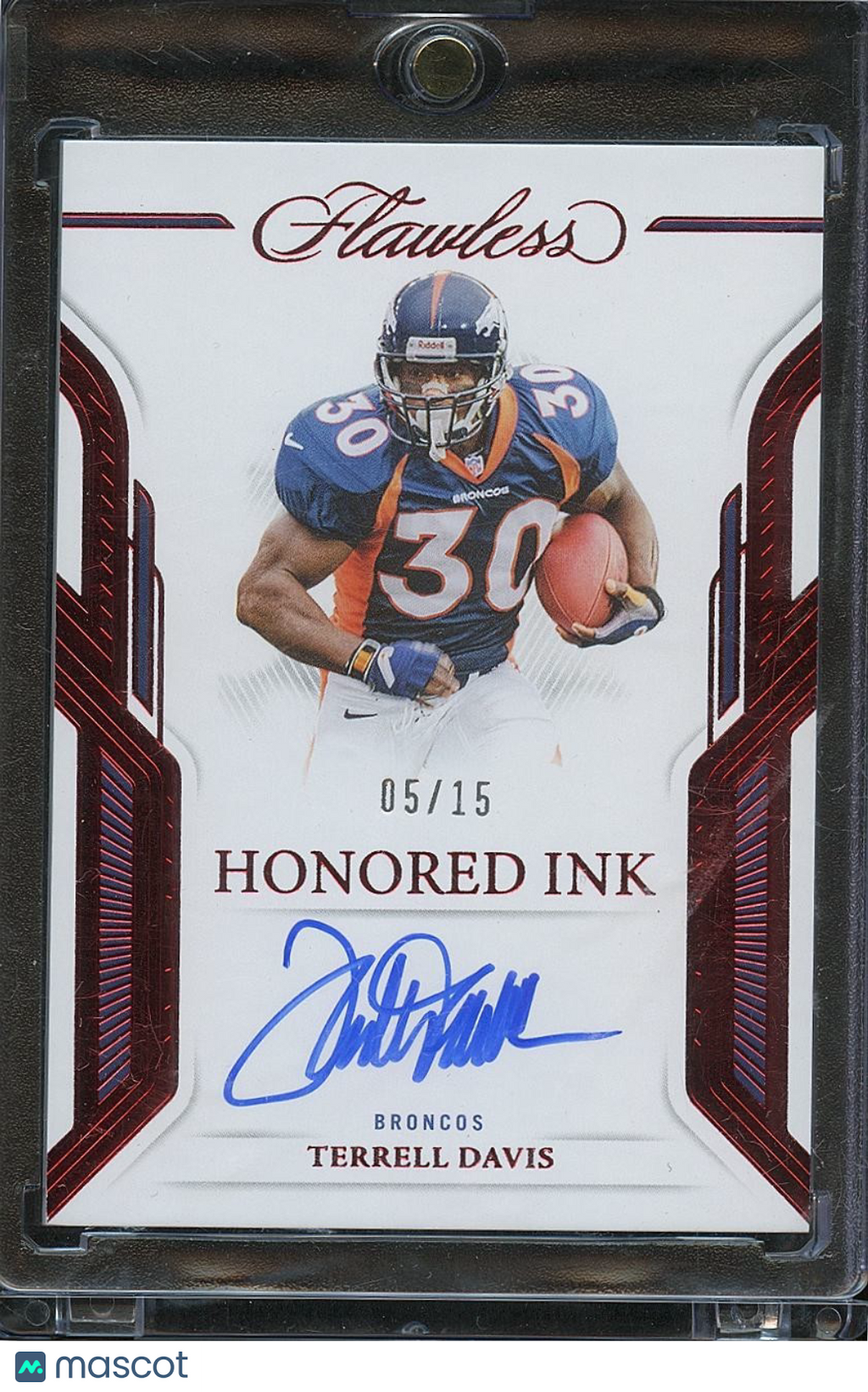 Terrell Davis 2023 Flawless Honored Ink Auto Autograph Denver Broncos 5/15