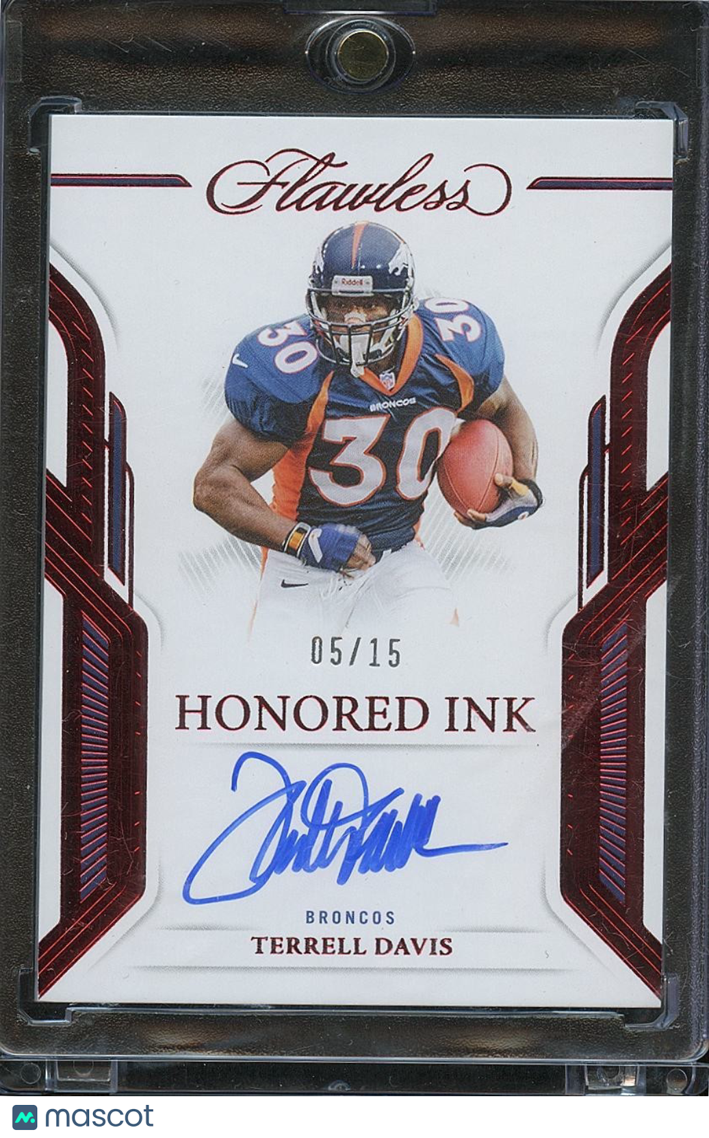 Terrell Davis 2023 Flawless Honored Ink Auto Autograph Denver Broncos 5/15