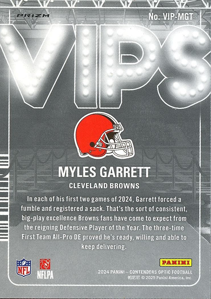Myles Garrett 2024 Contenders VIPs SSP CASE HIT Cleveland Browns