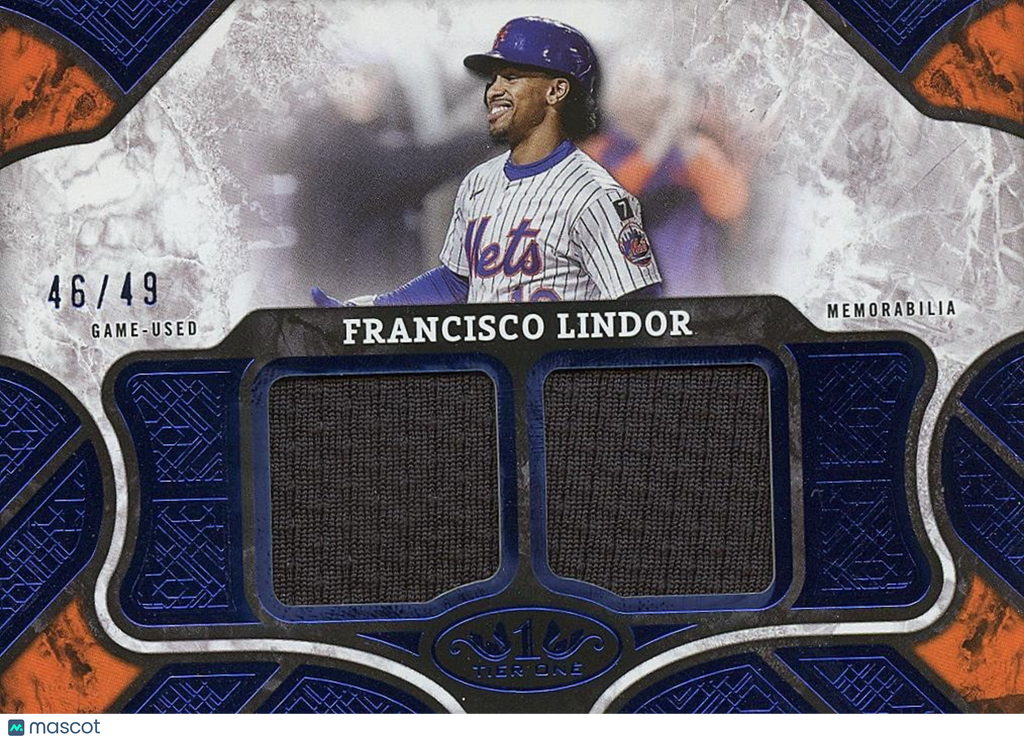 Francisco Lindor 2025 Tier One Game Worn Jersey Patch New York Mets 46/49