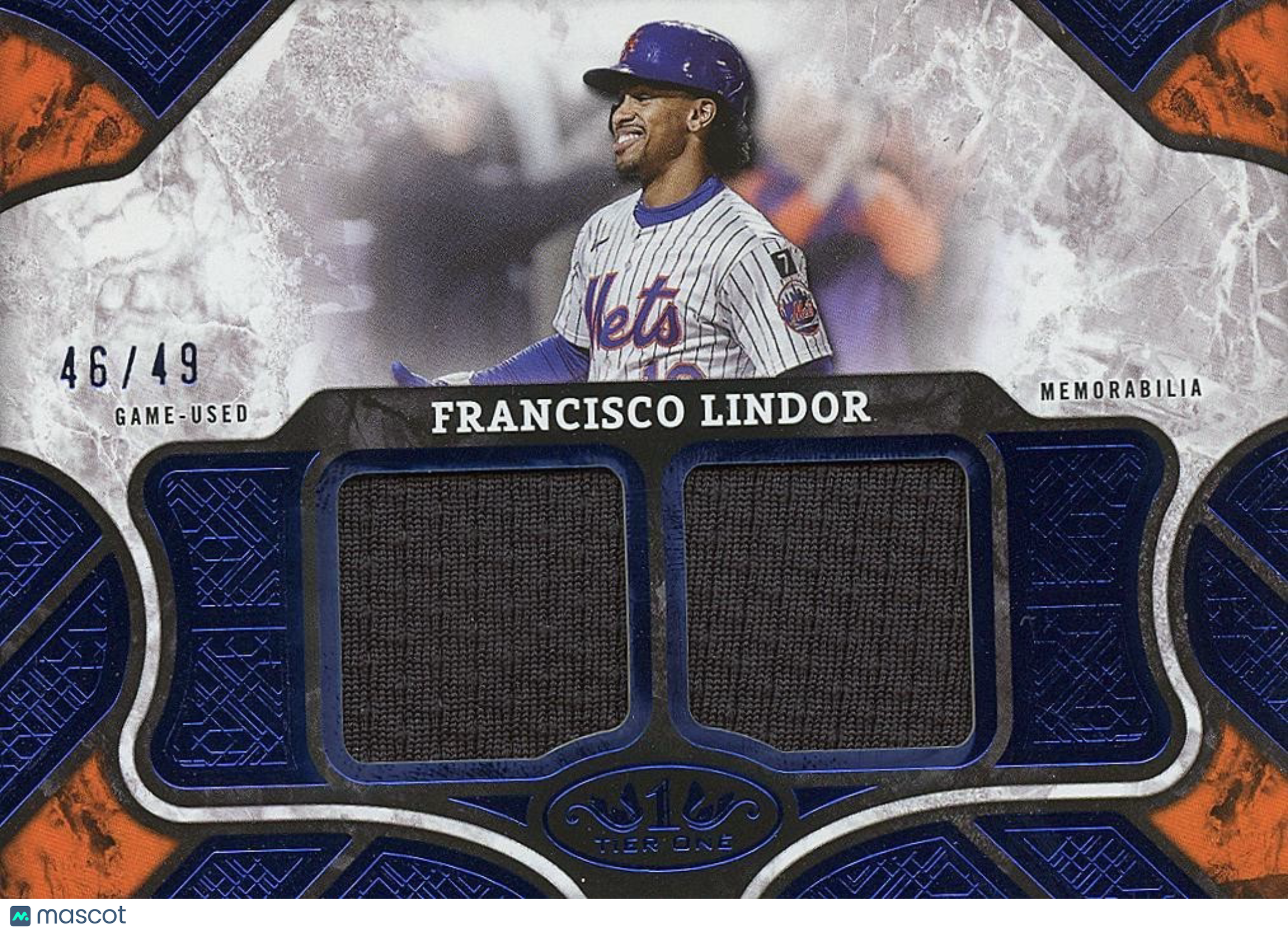 Francisco Lindor 2025 Tier One Game Worn Jersey Patch New York Mets 46/49