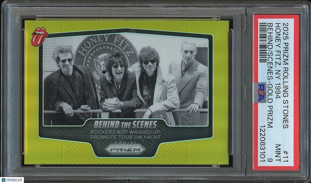 Honey Fitz. 2025 Prizm Rolling Stones Behind The Scenes GOLD Prizm 2/10 PSA 9