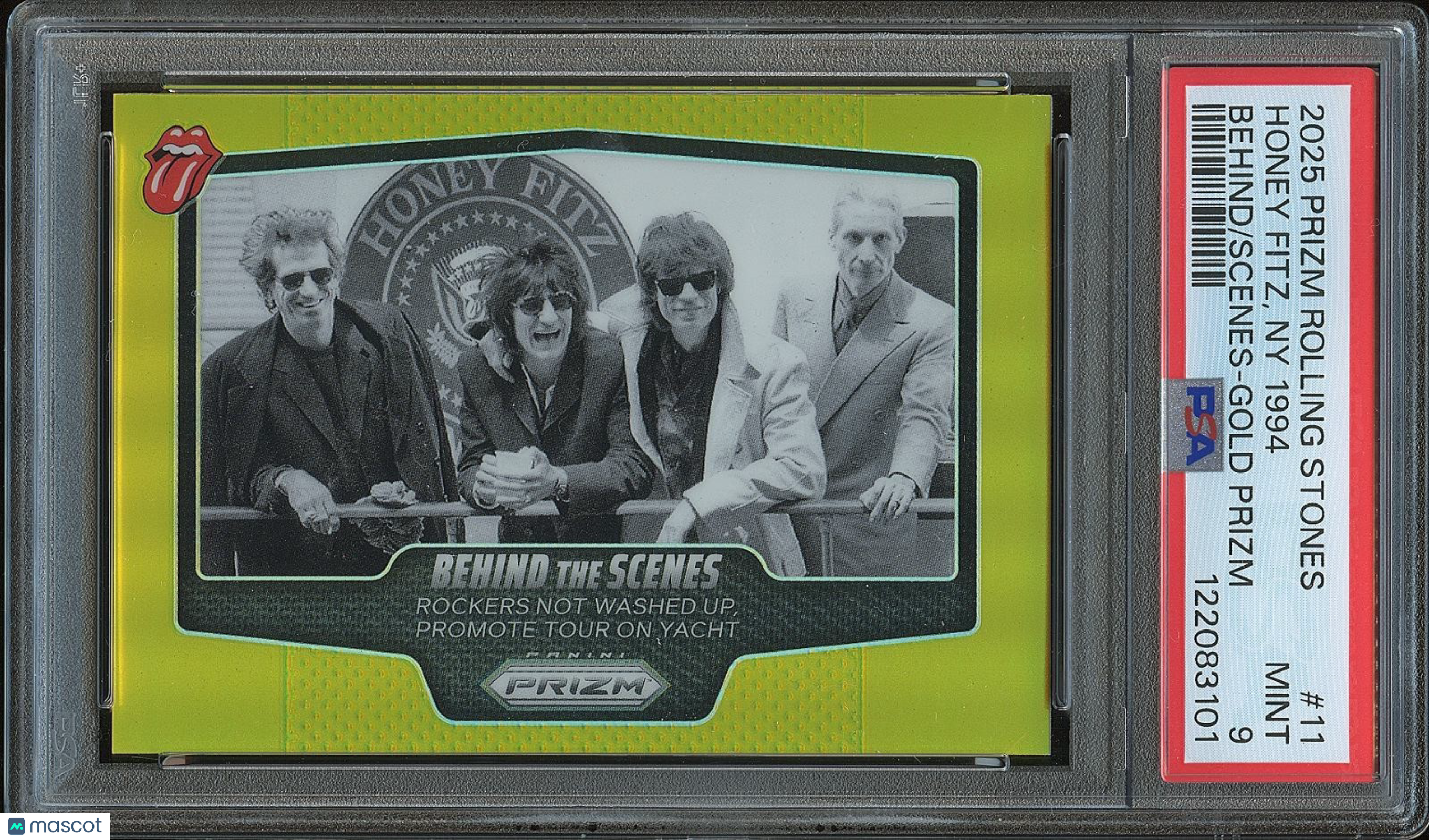Honey Fitz. 2025 Prizm Rolling Stones Behind The Scenes GOLD Prizm 2/10 PSA 9