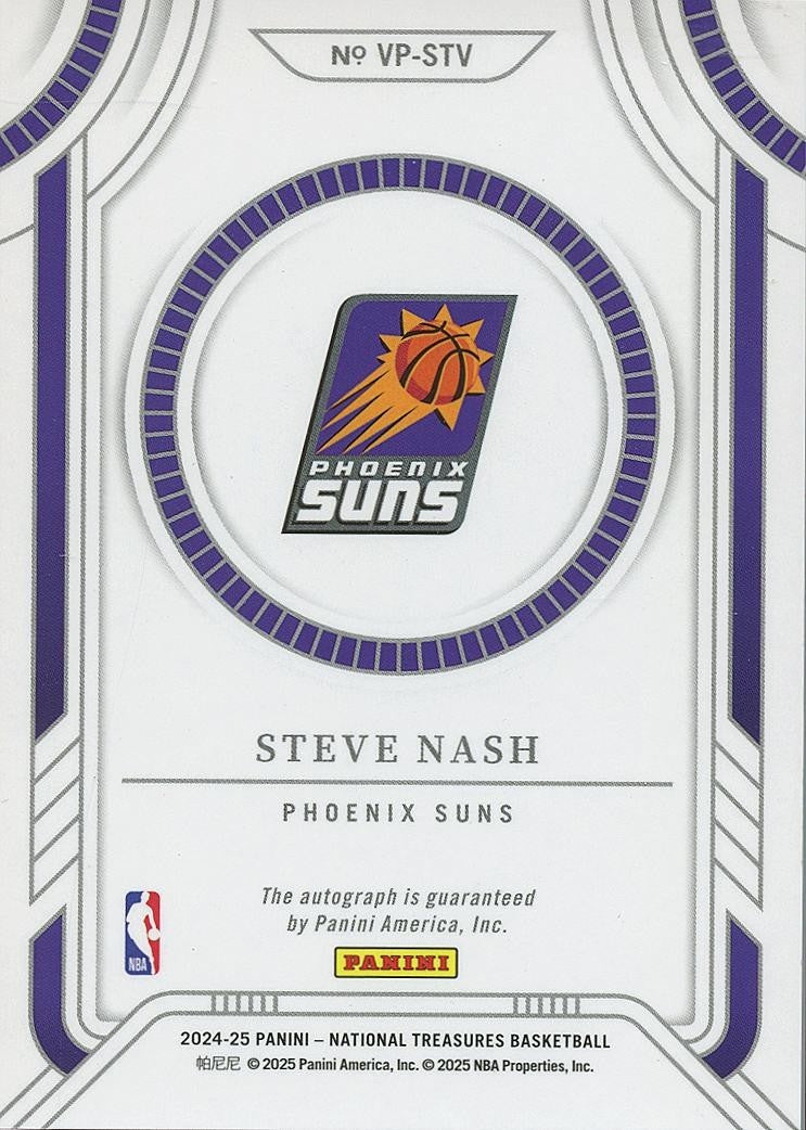 Steve Nash 2024-25 National Treasures On Card Auto Autograph Phoenix Suns 11/25