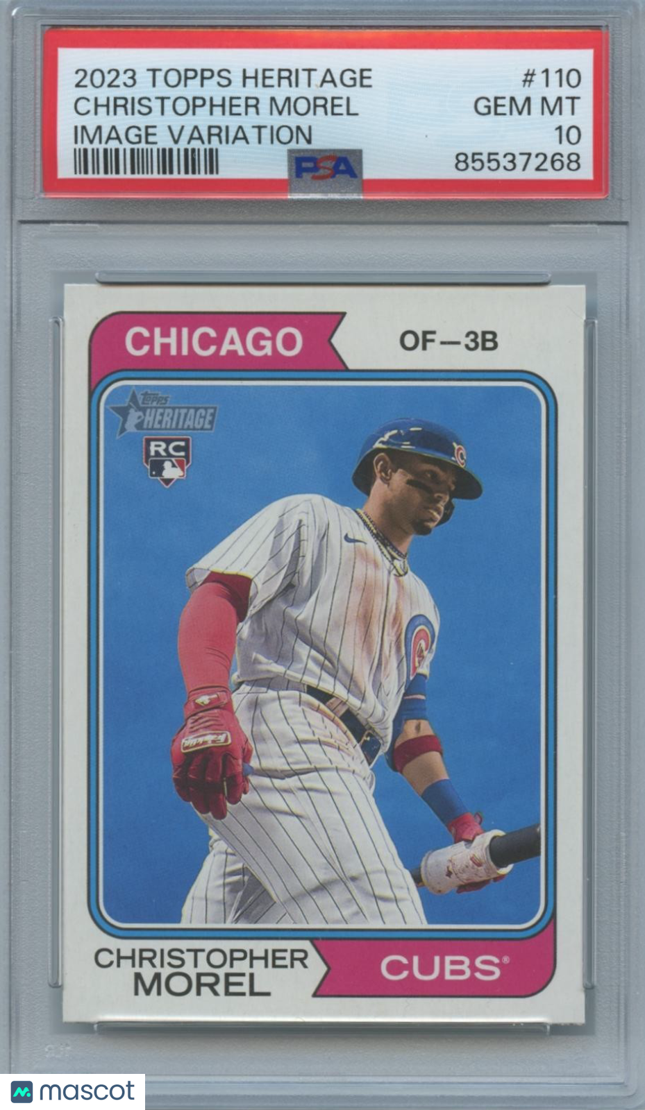 Christopher Morel 2023 Heritage Image Variaion Rookie RC SSP Cubs PSA 10