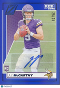 JJ Mccarthy 2024 Zenith Blue Auto Autograph RC Rookie Minnesota Vikings 25/25