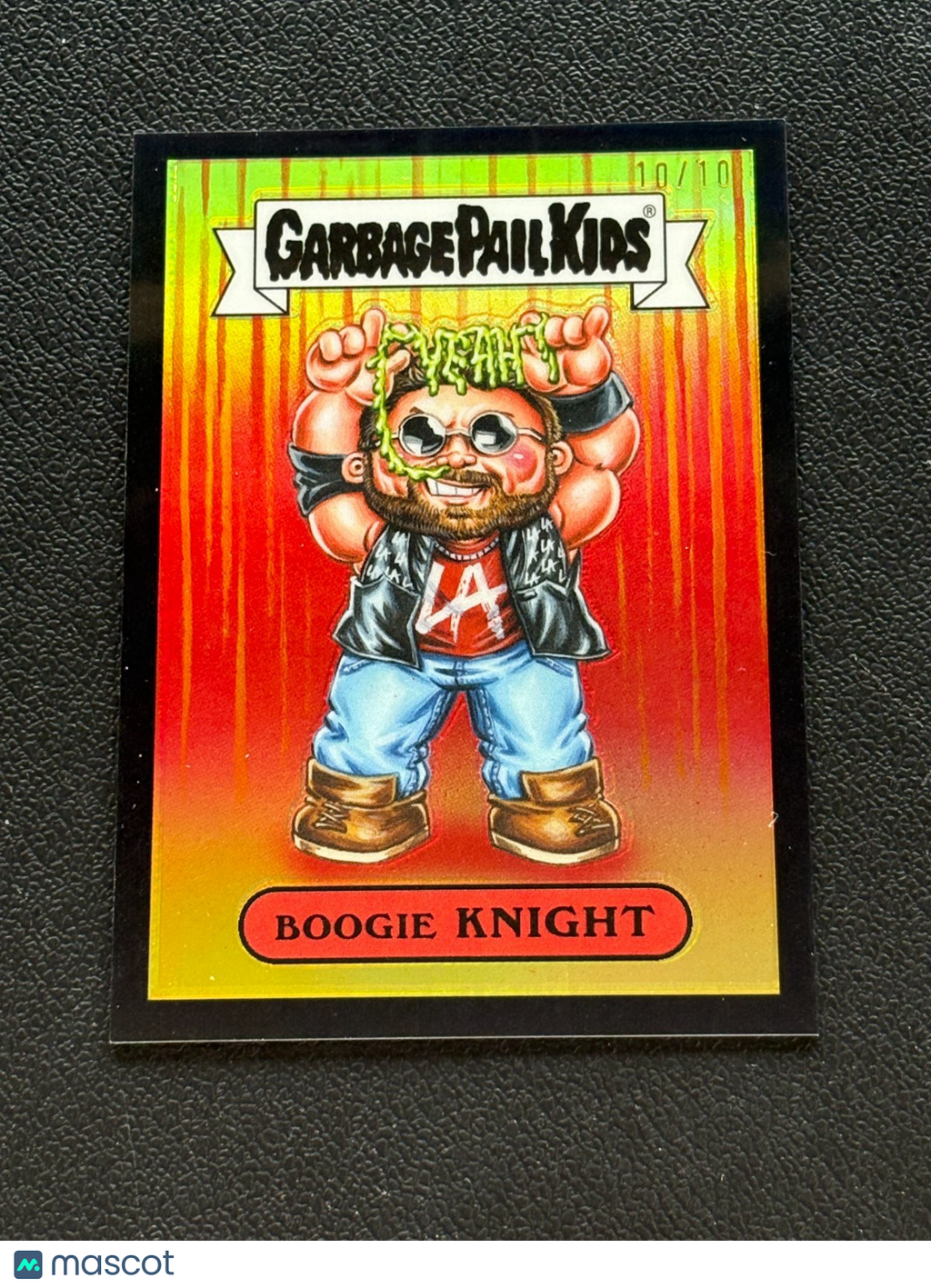 Boogie Knight 2026 Topps Chrome Garbage Pail Kids Black Refractor LA Knight /10