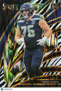 Grey Zabel 2025 Select Club Level Zebra Prizm SSP SHORTPRINT Rookie RC Seahawks