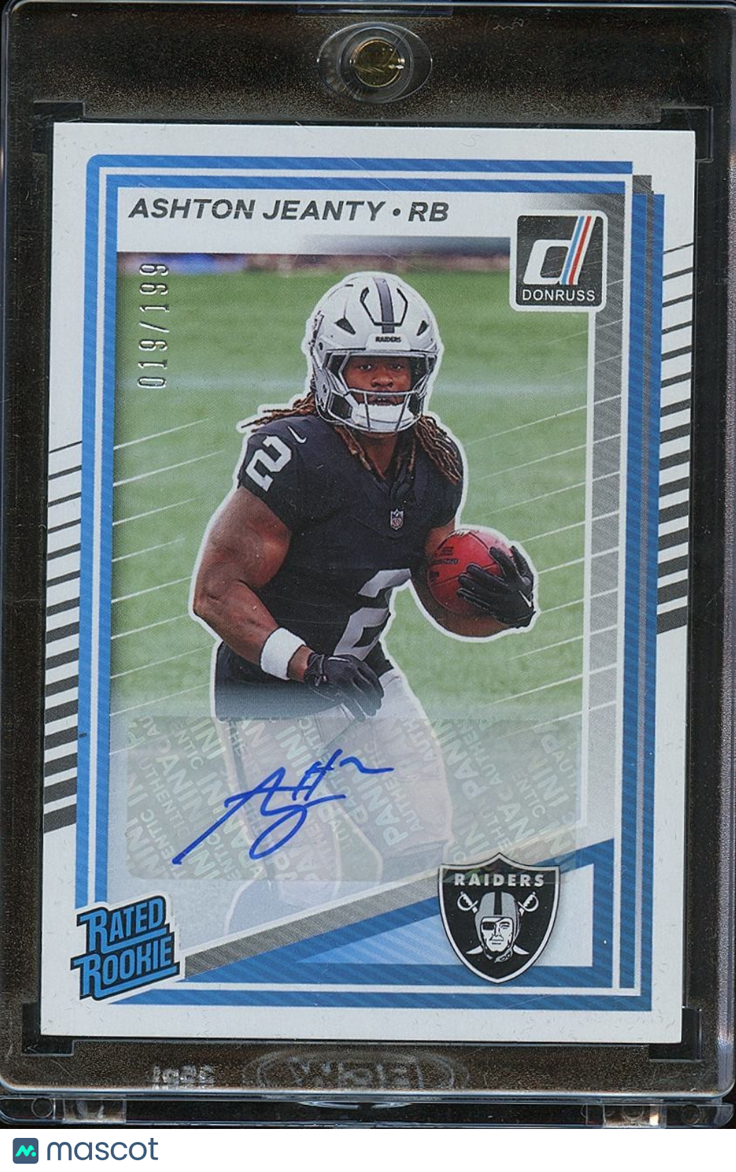Ashton Jeanty 2025 Donruss Rated Rookie Auto Autograph RC LV Raiders 19/199
