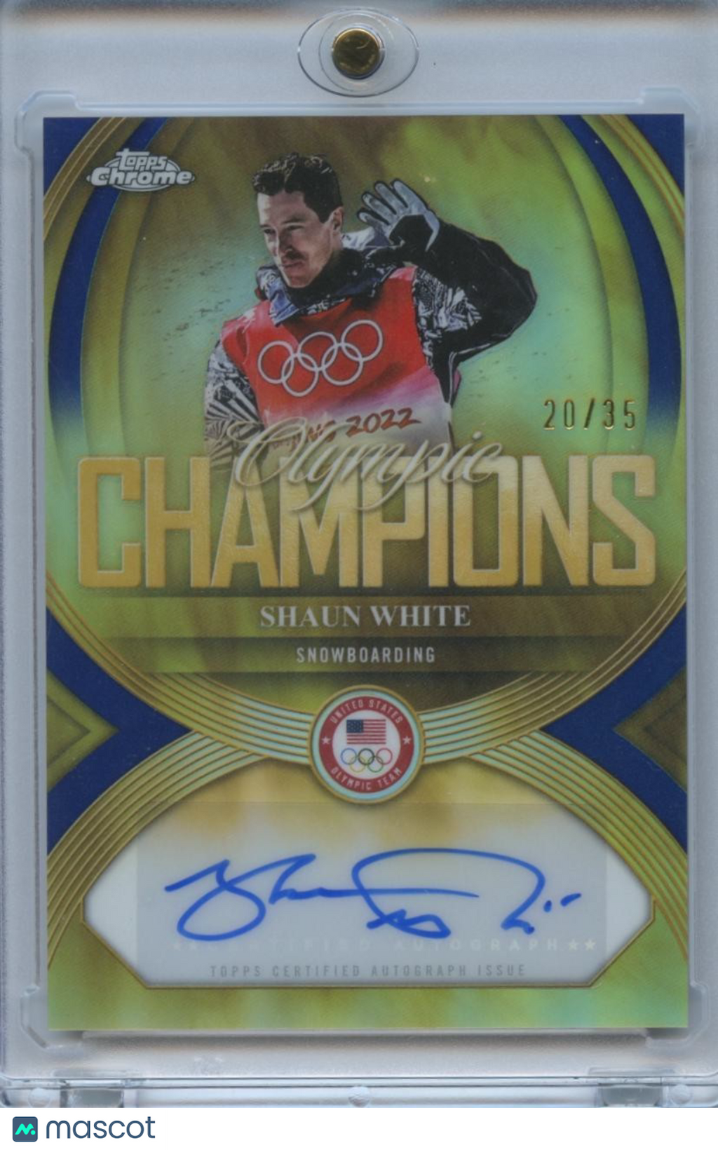 Shaun White 2026 Topps Chrome Olympics Auto Autograph Snowboarding 20/35