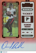 Desmond Ridder 2022 Contenders Red Zone SSP Auto Autograph Atlanta Falcons #114