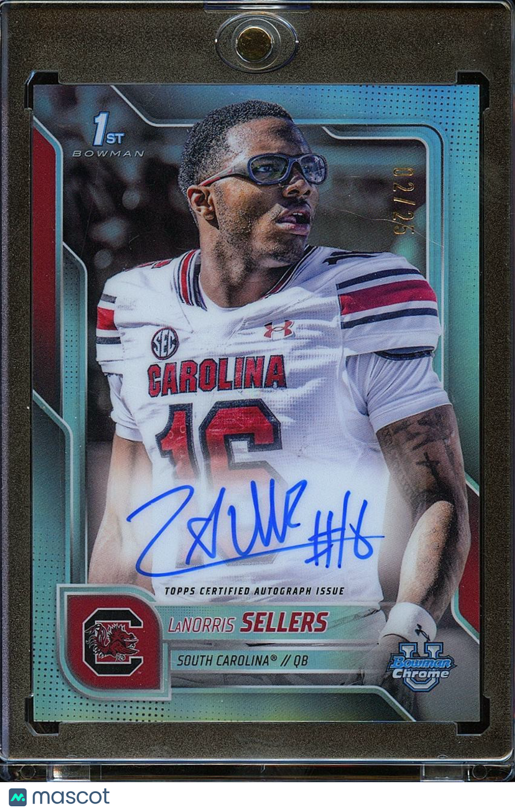 Lanorris Sellers 2025 Bowman Chrome 1st VARIATION Auto Autograph RC 2/25