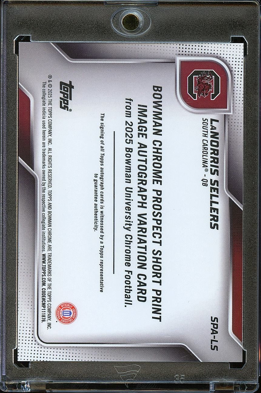 Lanorris Sellers 2025 Bowman Chrome 1st VARIATION Auto Autograph RC 2/25