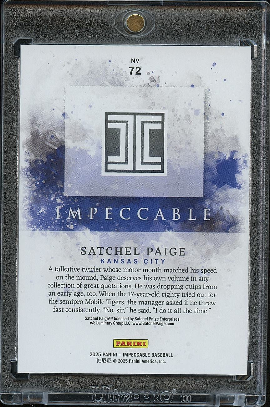 Satchel Paige 2025 Impeccable Bronze Kansas City Athletics 57/99 #72