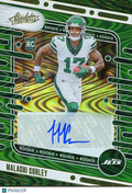 Malachi Corley 2024 Absolute Green Auto Autograph RC New York Jets 13/25