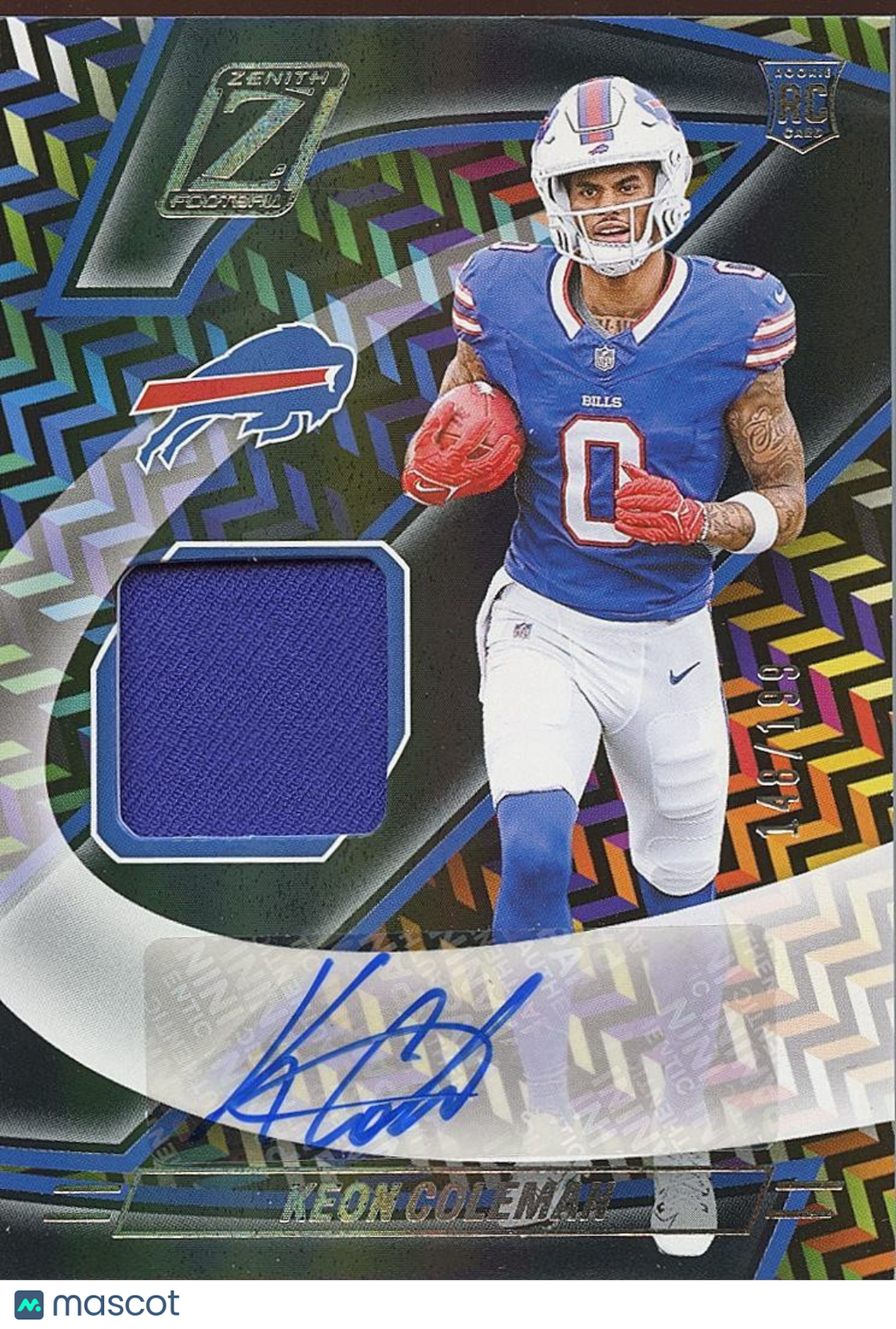 Keon Coleman 2024 Zenith Auto Autograph Jersey Patch RC Buffalo Bills 148/199