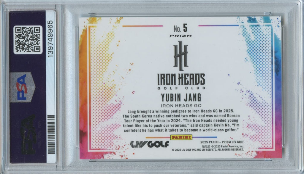 Yubin Jang 2025 Prizm LIV GOLF Color Blast Rookie RC SSP CASE HIT PSA 10