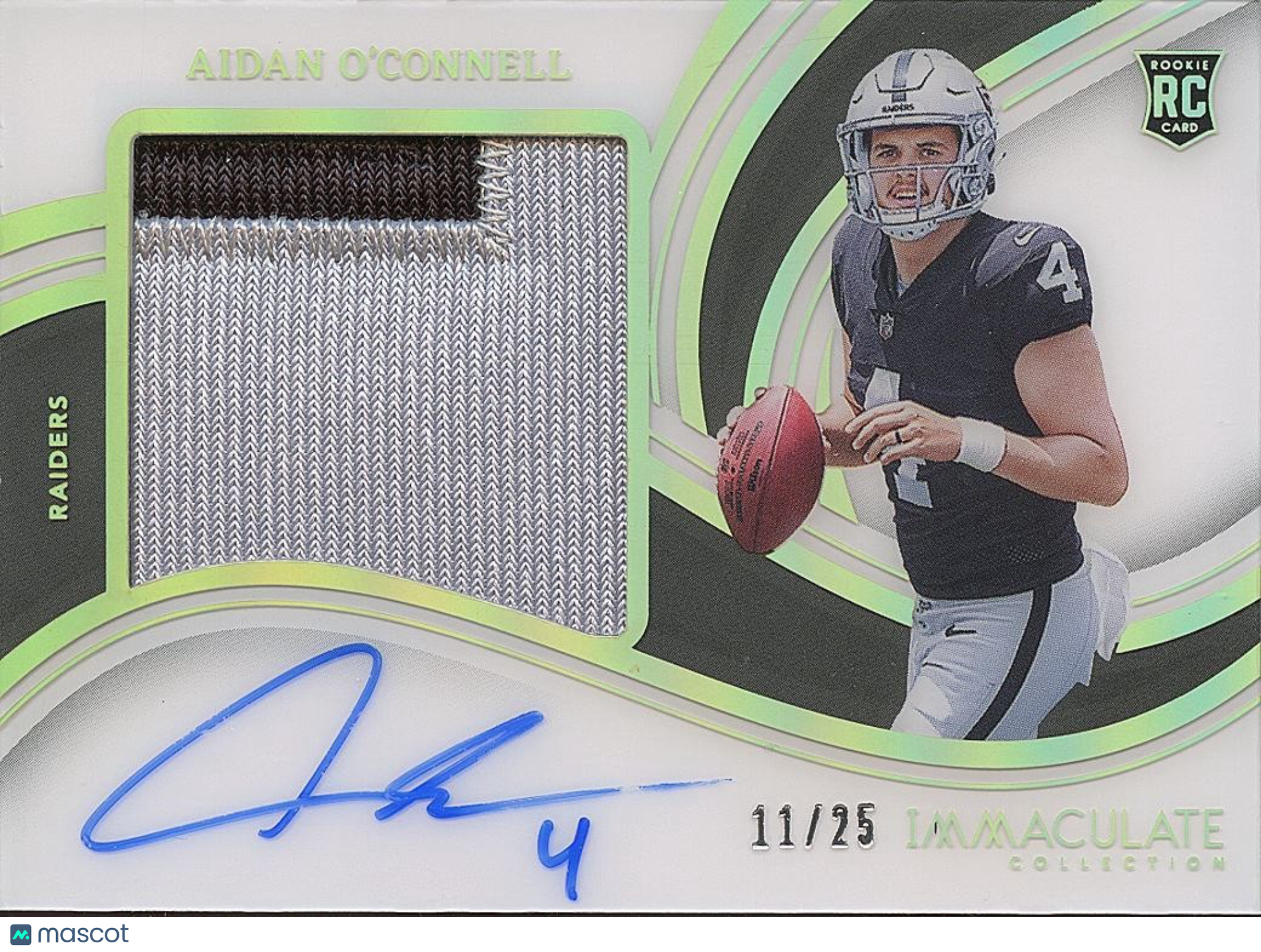 Aidan O'Connell 2024 Immaculate Auto Autograph Patch RC Rookie LV Raiders 11/25