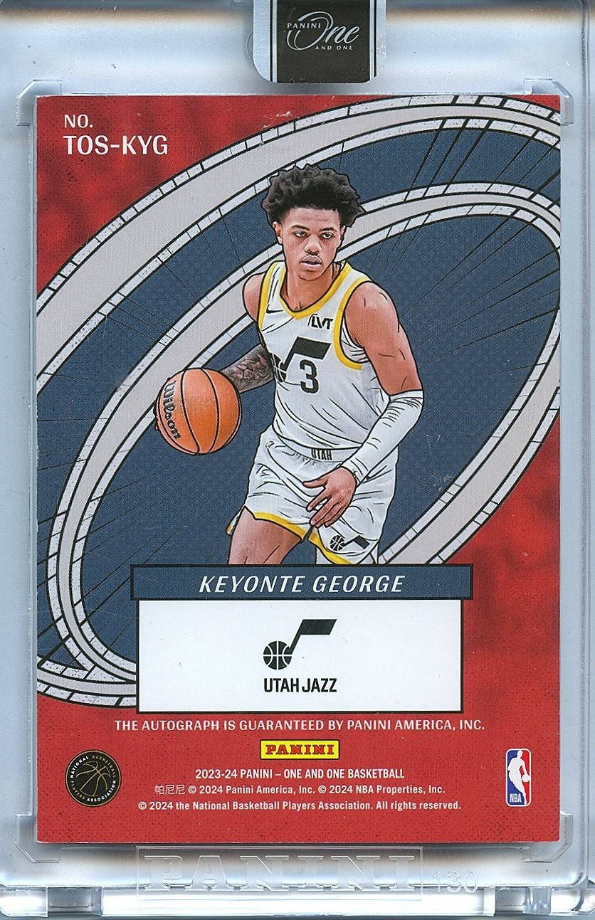 Keyonte George 2023-24 Panini One On Card Auto Autograph RC Rookie Utah Jazz /99