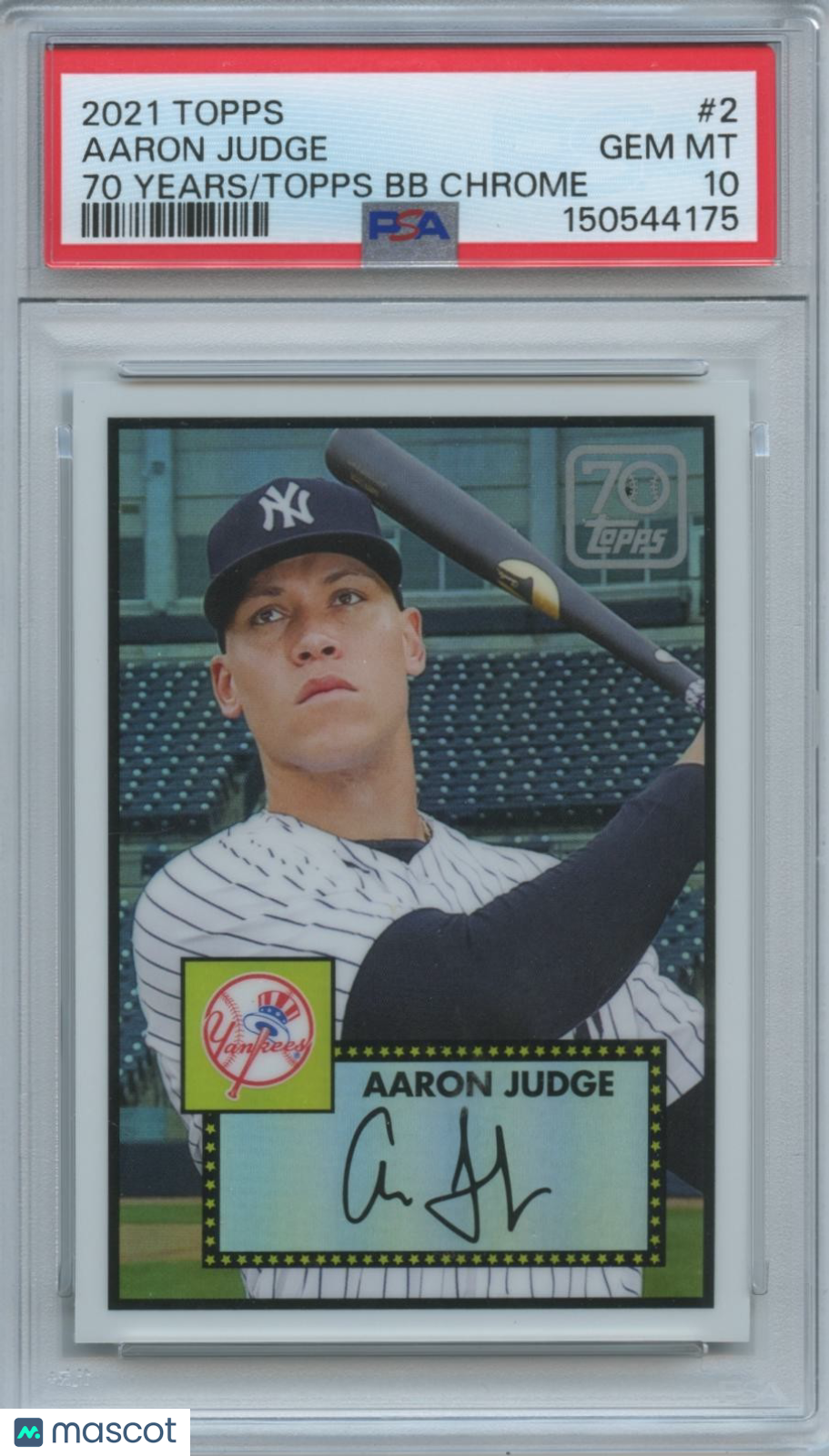 Aaron Judge 2021 Topps 70 Years Refractor New York Yankees #2 PSA 10