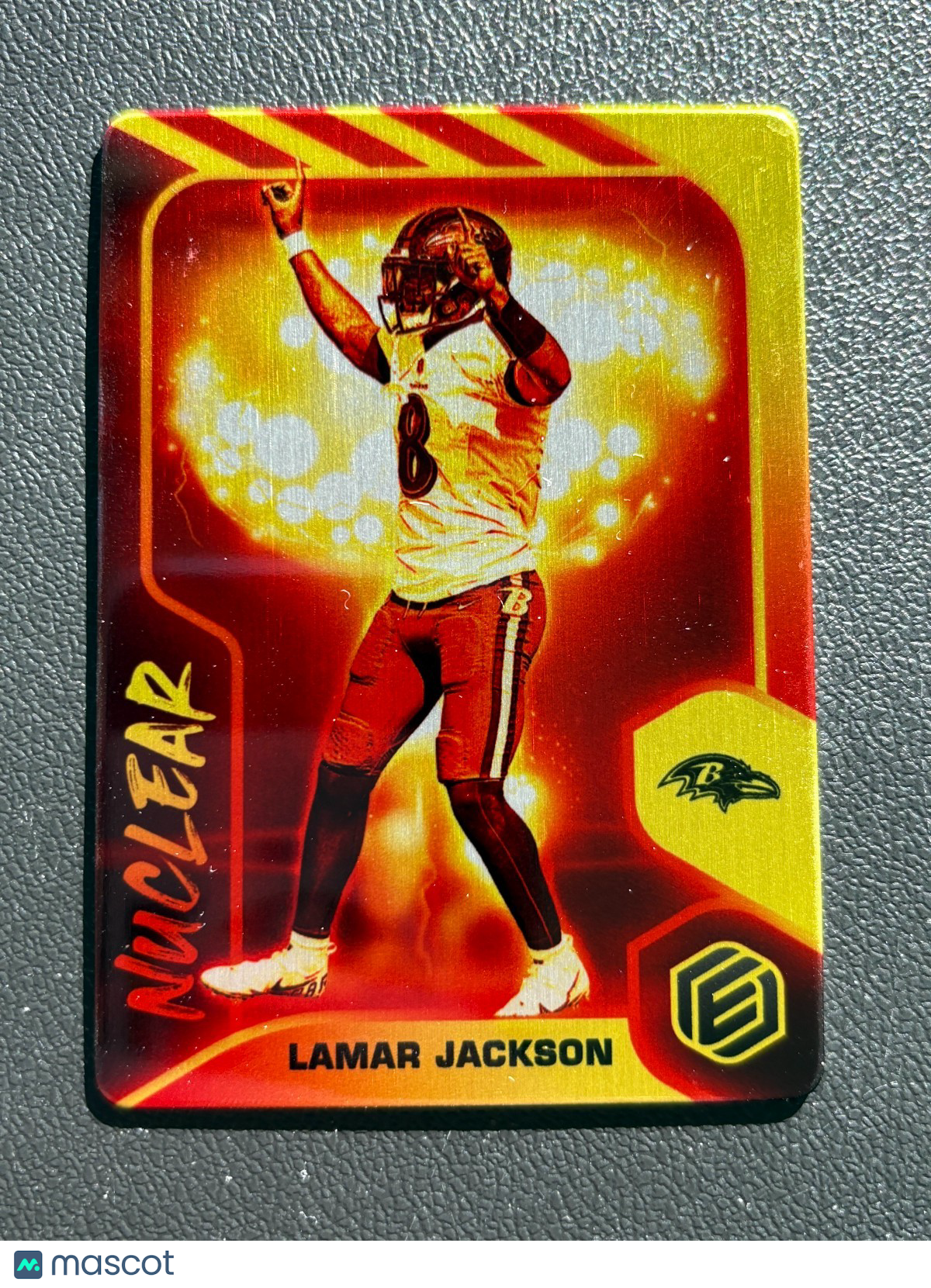 Lamar Jackson 2021 Elements Nuclear SSP CASE HIT Metal Card Baltimore Ravens