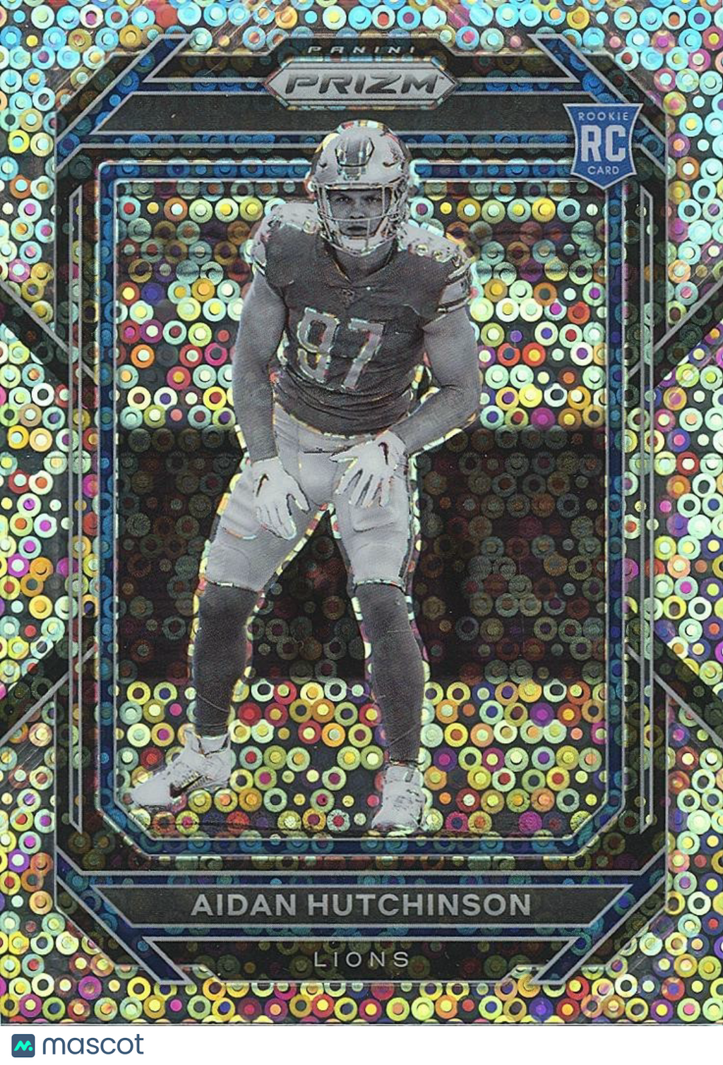 Aidan Hutchinson 2022 Prizm Negative Disco Prizm SSP Rookie RC Detroit Lions