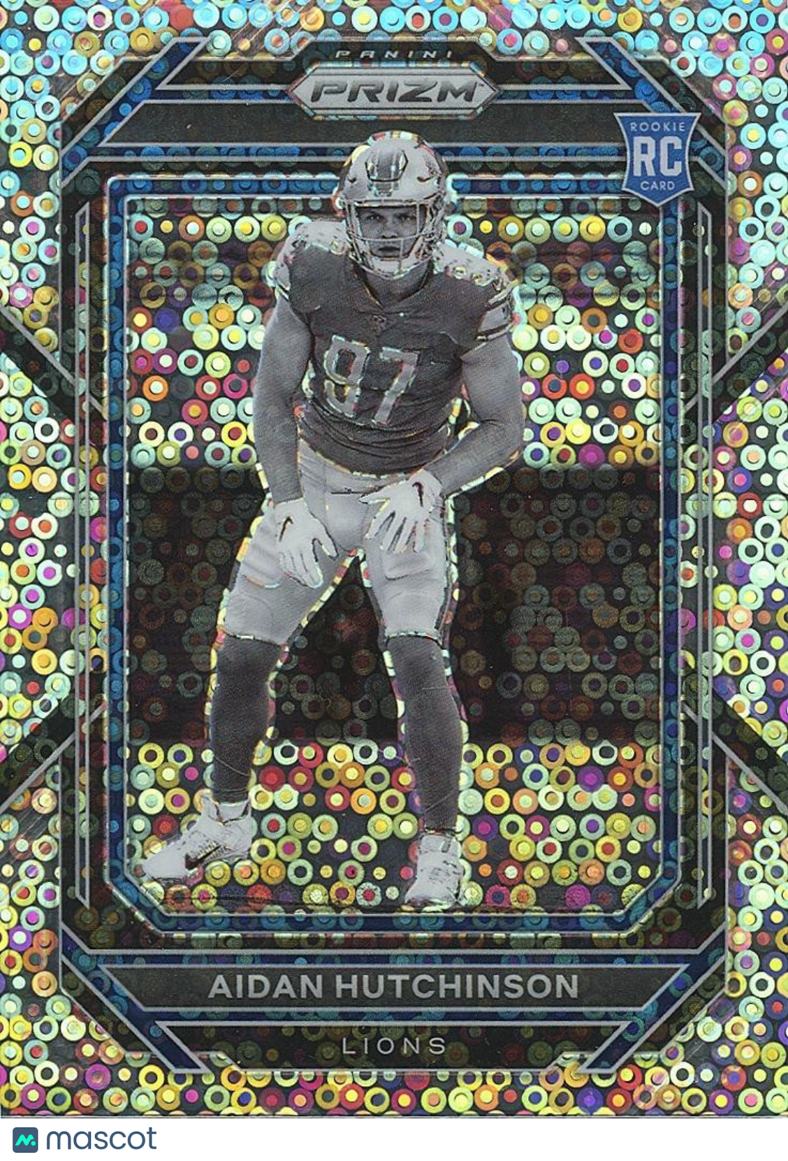 Aidan Hutchinson 2022 Prizm Negative Disco Prizm SSP Rookie RC Detroit Lions