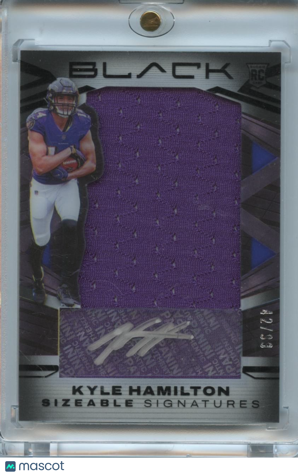 Kyle Hamilton 2022 Black Auto Autograph Patch RC Baltimore Ravens 42/99