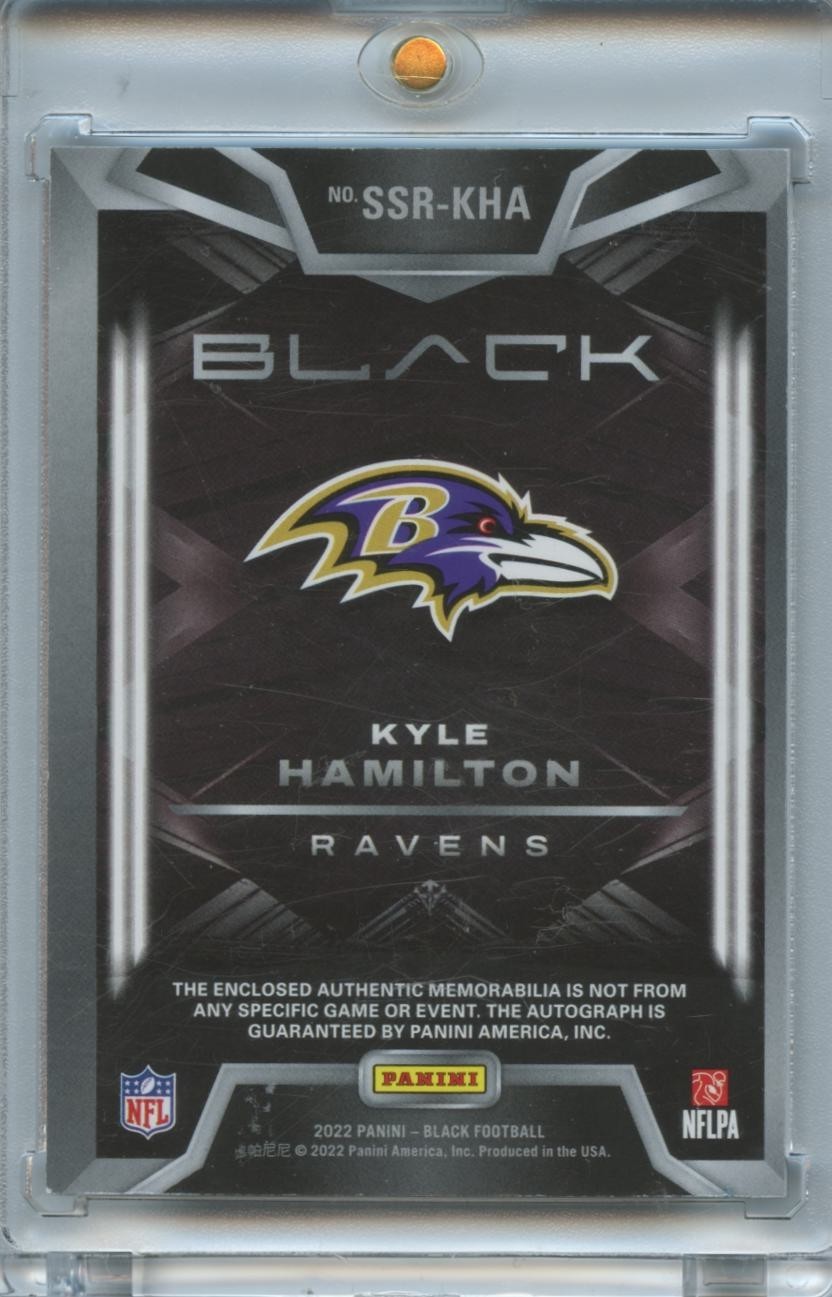 Kyle Hamilton 2022 Black Auto Autograph Patch RC Baltimore Ravens 42/99