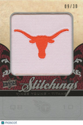 Vince Young 2008 Upper Deck Stitchings Logo Patch Texas Longhorns 9/30