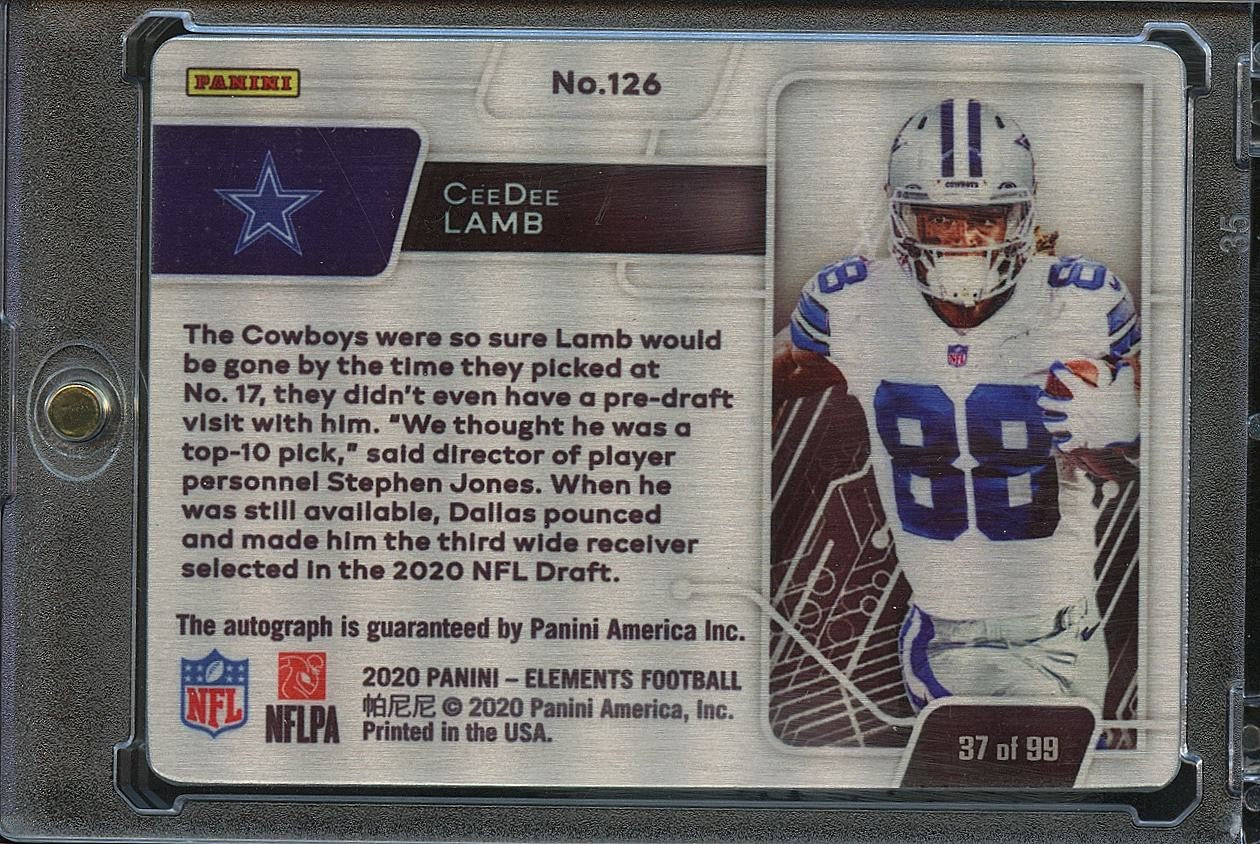 Ceedee Lamb 2020 Elements Auto Autograph Metal RC Rookie Cowboys 37/99