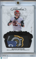 Mason Rudolph 2018 Flawless LOGO Patch Black RC Oklahoma State Cowboys 1/1