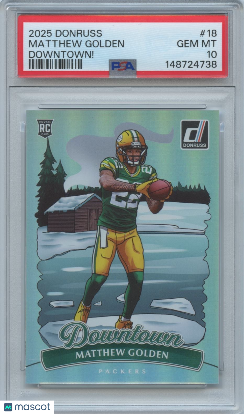 Matthew Golden 2025 Donruss DOWNTOWN SSP CASE HIT RC Rookie Packers PSA 10