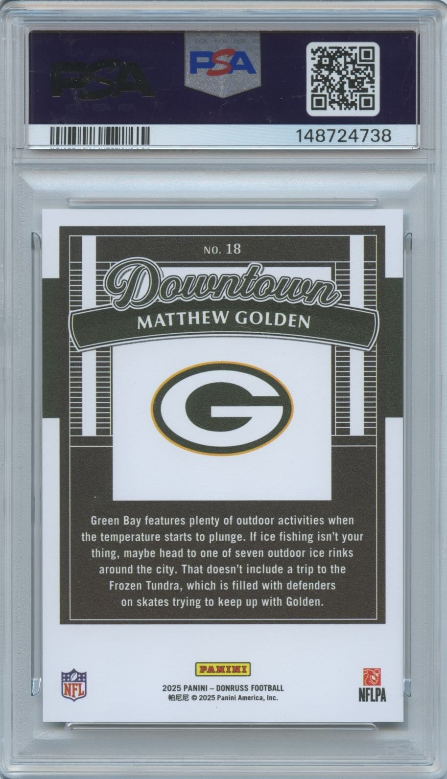 Matthew Golden 2025 Donruss DOWNTOWN SSP CASE HIT RC Rookie Packers PSA 10