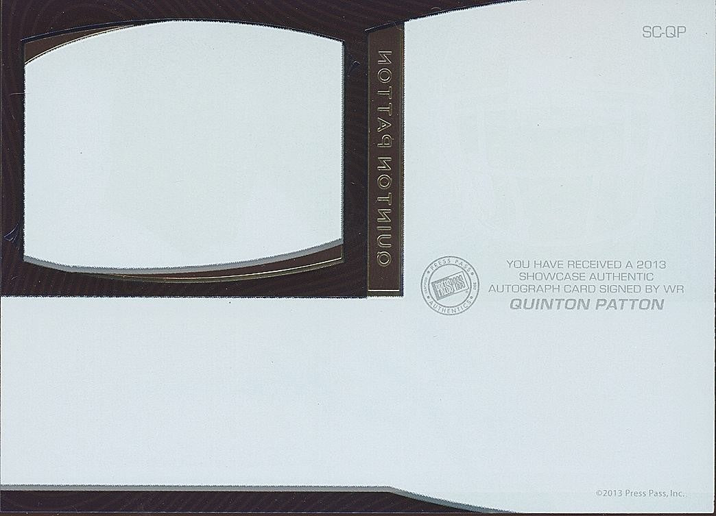 Quinton Patton 2013 Press Pass Emerald SSP Auto Autograph Rookie SF 49ers 1/5