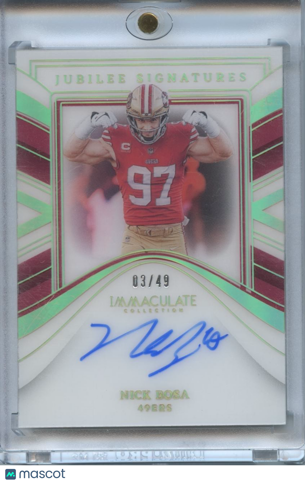 Nick Bosa 2023 Immaculate Jubilee Auto Autograph San Francisco 49ers 3/49