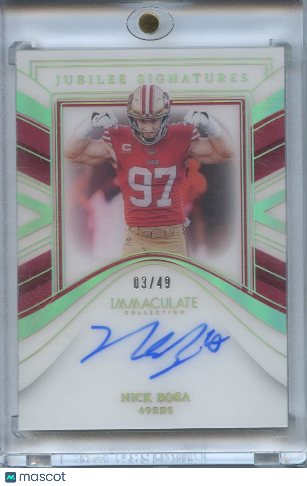 Nick Bosa 2023 Immaculate Jubilee Auto Autograph San Francisco 49ers 3/49