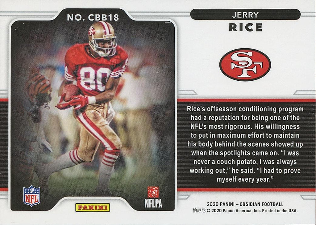 Jerry Rice 2020 Obsidian Black Color Blast SSP CASE HIT San Francisco 49ers