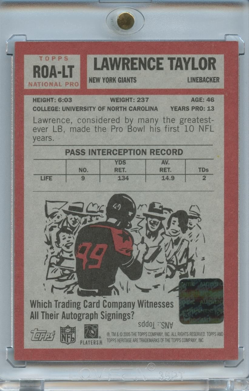 Lawrence Taylor 2005 Topps Heritage Auto Autograph New York Giants