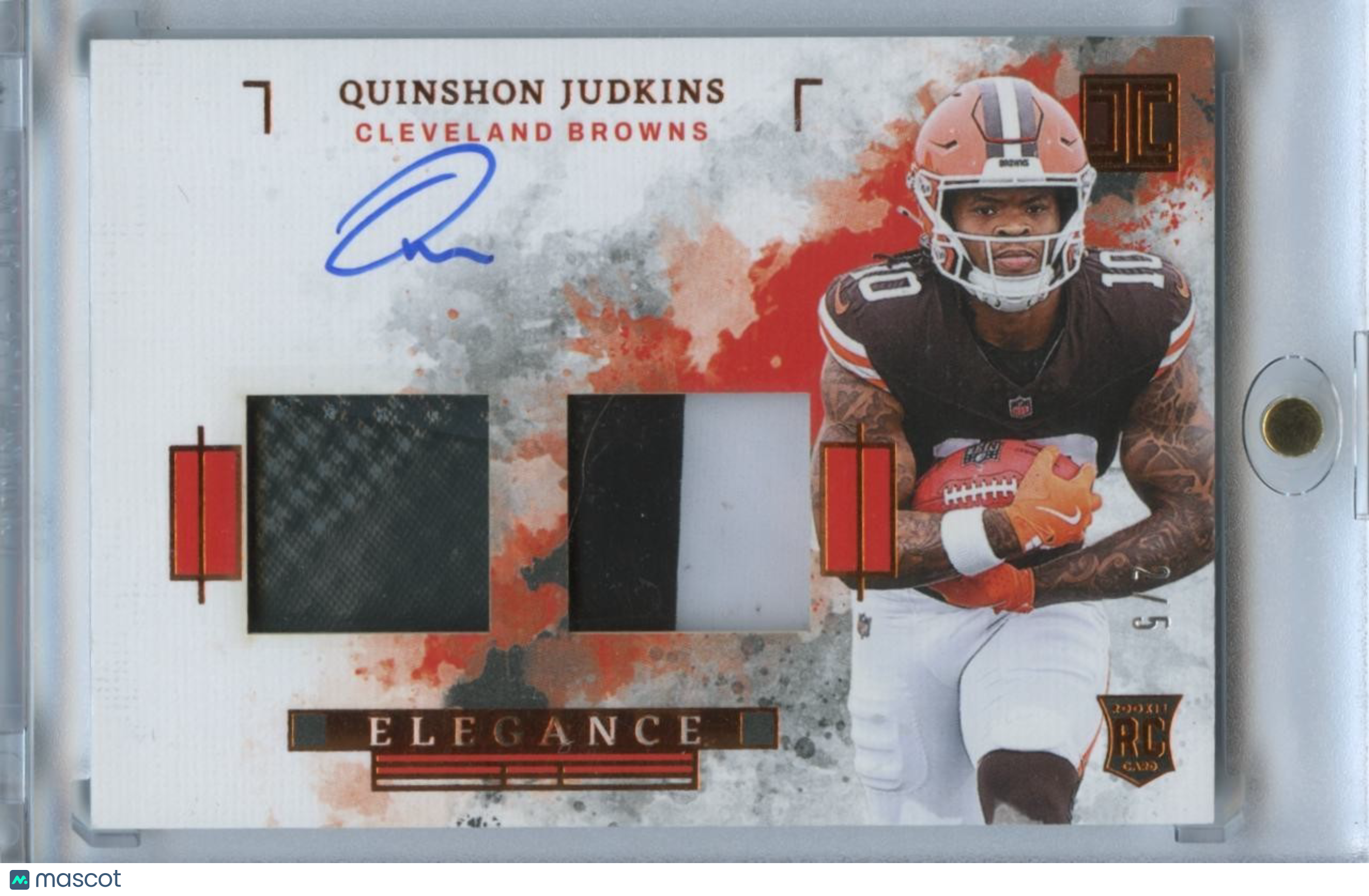 Quinshon Judkins 2025 Impeccable Auto Autograph Helmet Patch RC Browns 2/5