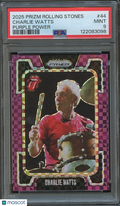 Charlie Watts 2025 Prizm Rolling Stones Purple Power Prizm 2/25 #44 PSA 9