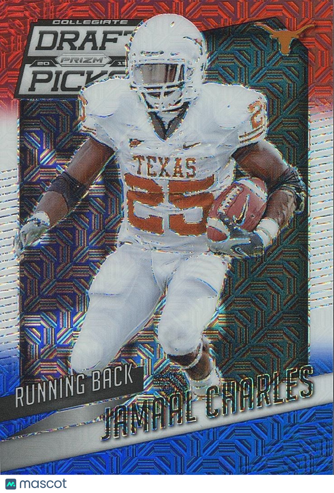 Jamaal Charles 2015 Prizm Draft Red White & Blue Prizm 19/25 Texas Longhorns