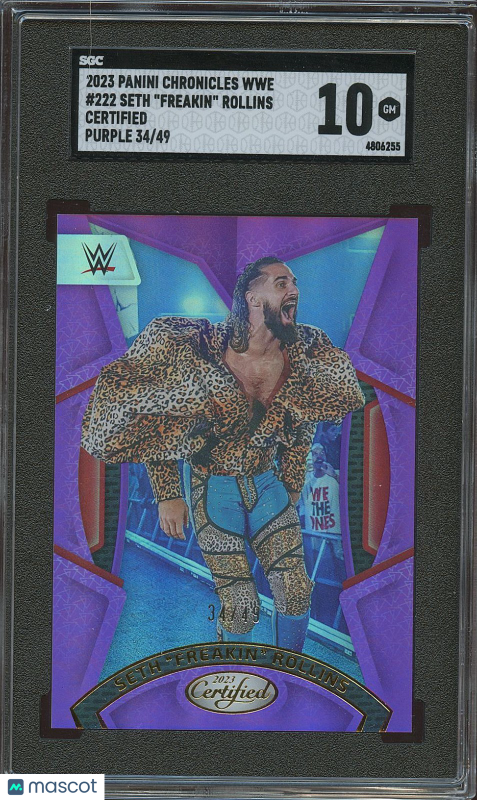 Seth Freakin Rollins 2023 Certified Mirror Purple 34/49 WWE Wrestling SGC 10