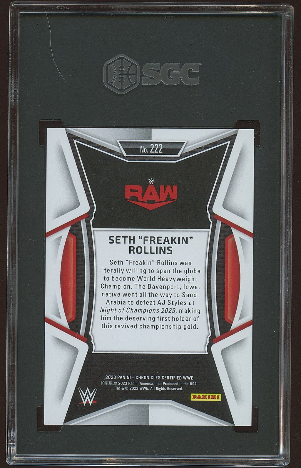 Seth Freakin Rollins 2023 Certified Mirror Purple 34/49 WWE Wrestling SGC 10