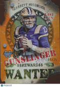 Garrett Nussmeier 2024 Bowman Chrome Gunslinger Orange Refractor RC LSU 1/25