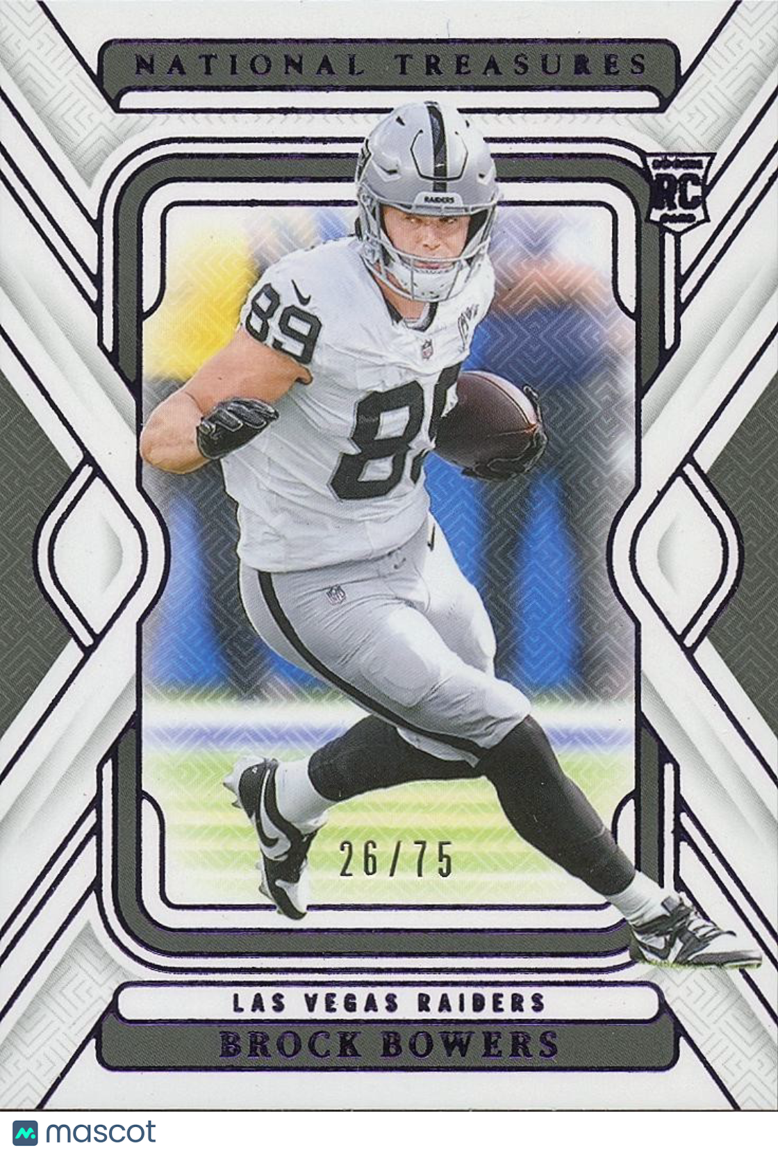 Brock Bowers 2024 National Treasures Rookie RC Las Vegas Raiders 26/75 #53