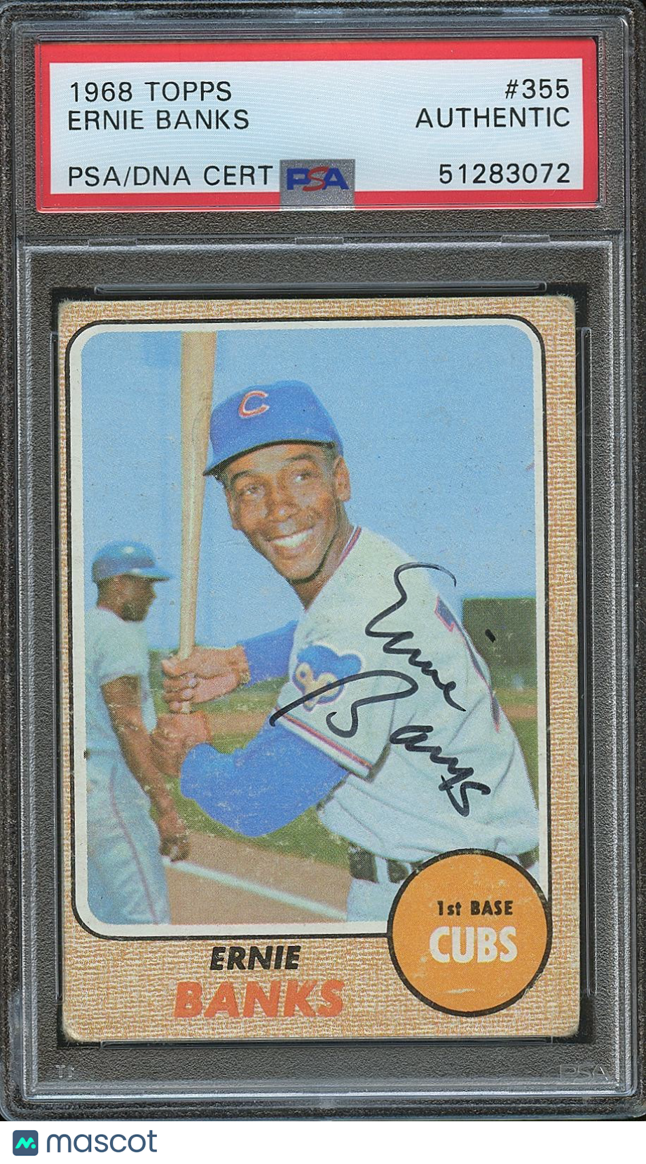 Ernie Banks 1968 Topps Auto Autograph PSA DNA Chicago Cubs #355