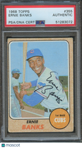 Ernie Banks 1968 Topps Auto Autograph PSA DNA Chicago Cubs #355