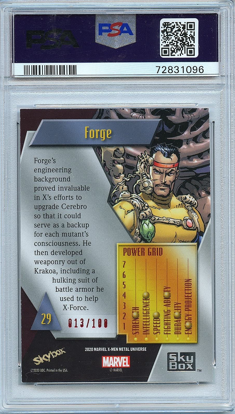 Forge 2021 Skybox Metal Red Precious Metal Gems 13/100 PSA 8